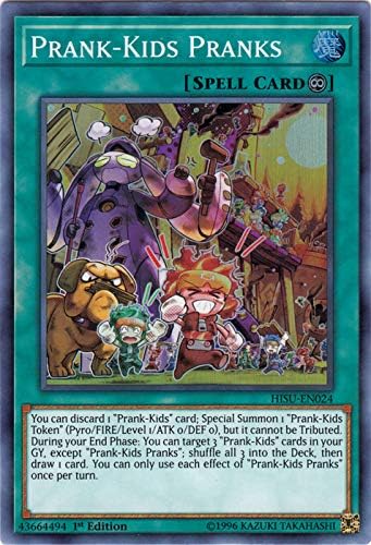 Yu-Gi-Oh! Singles - Prank-Kids Pranks - HISU-EN024 - Super Rare - 1st Edition - Hidden Summoners