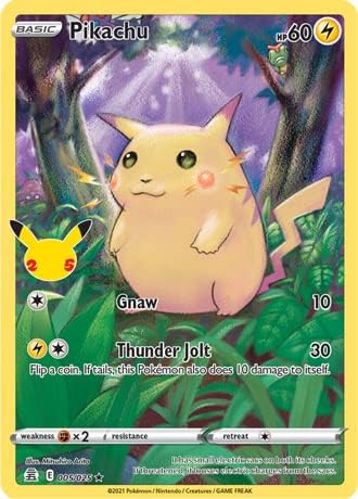 Pokémon Celebrations Pikachu, 25th Anniversary Full Art Rare Holo
