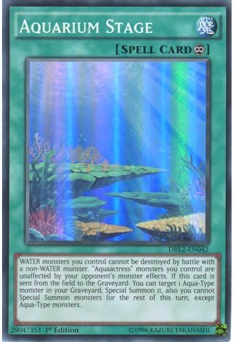 YuGiOh : DRL2-EN042 1st Ed Aquarium Stage Super Rare Card - ( Dragons of Legend 2 Yu-Gi-Oh! Single Card )