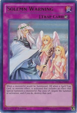 Solemn Warning - DUSA-EN085 - Ultra Rare - 1st Edition - Duelist Saga (1st Edition)