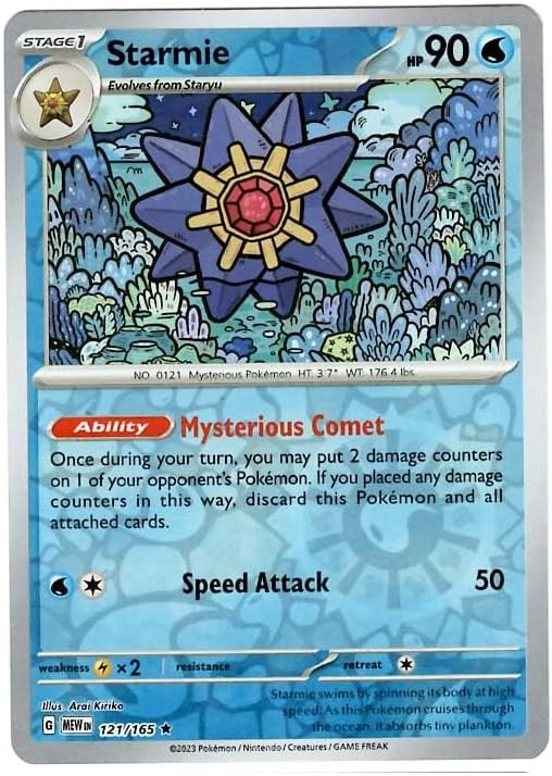 Pokemon - Starmie 121/165 - Pokemon 151 - Reverse Foil