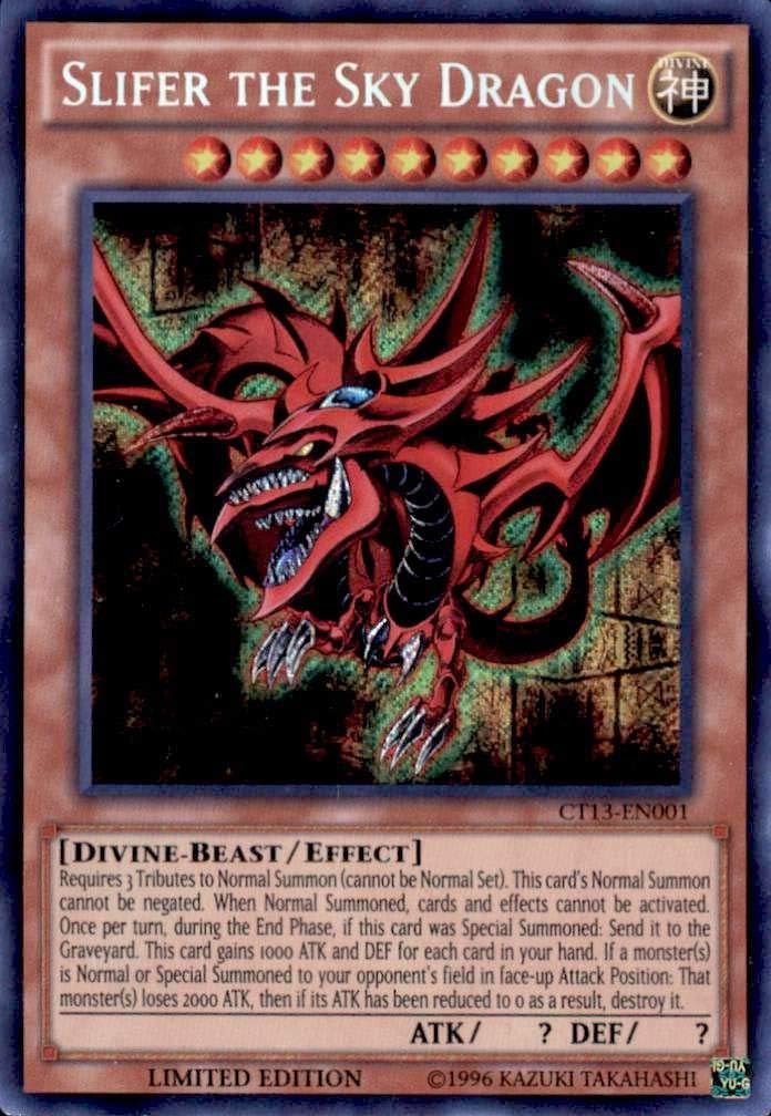Yu-Gi-Oh! - Slifer the Sky Dragon (CT13-EN001) - 2016 Mega-Tins - Limited Edition - Secret Rare by Yu-Gi-Oh!