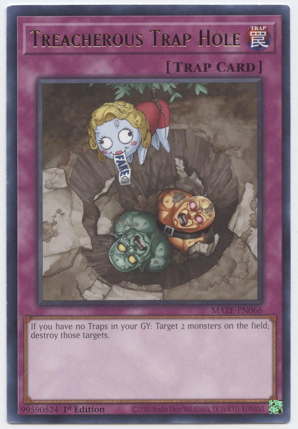 YU-GI-OH! Treacherous Trap Hole - MAZE-EN066 - Rare - 1st Edition