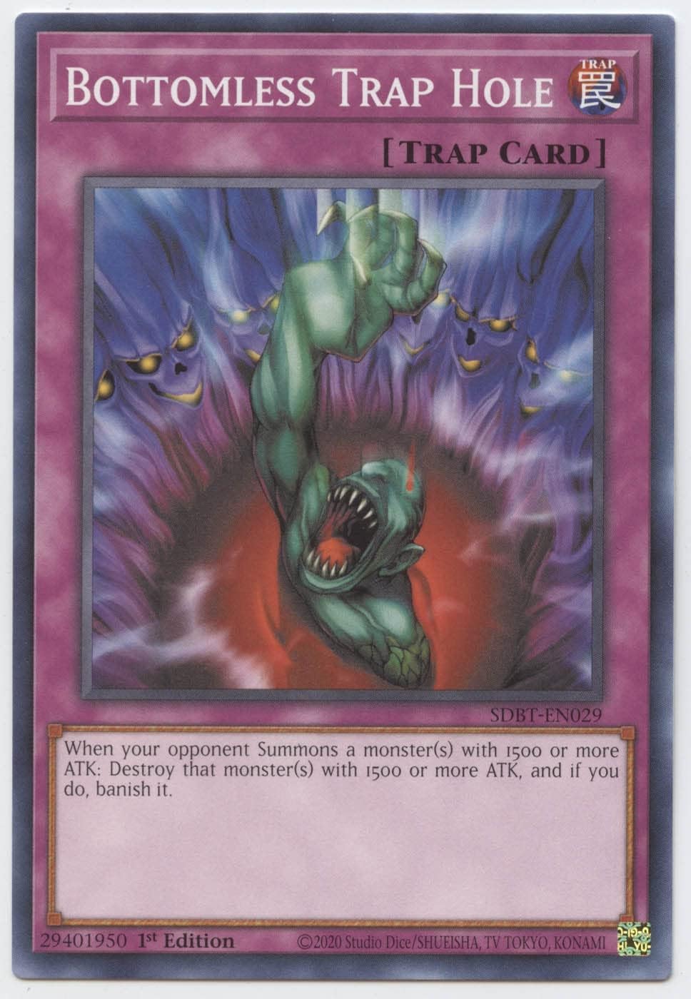 YU-GI-OH! Bottomless Trap Hole - SDBT-EN029 - Common - 1st Edition