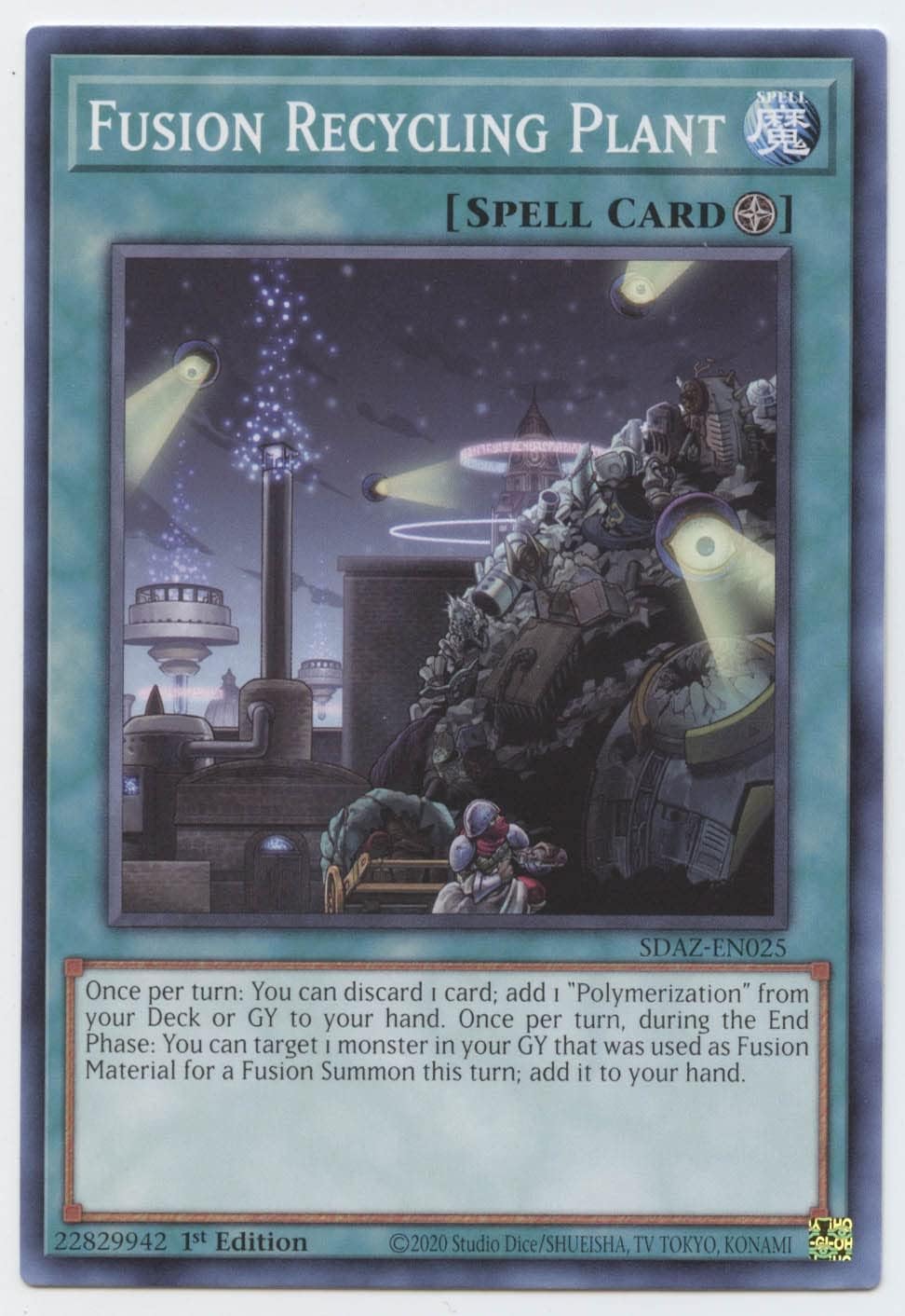 YU-GI-OH! Fusion Recycling Plant - SDAZ-EN025 - Common - 1st Edition - 1 Card
