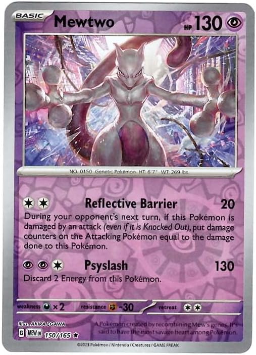Pokemon - Mewtwo 150/165 151 - Reverse Foil - Single Card