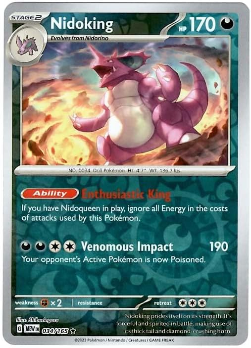 Pokemon - Nidoking 034/165 - Pokemon 151 - Reverse Foil