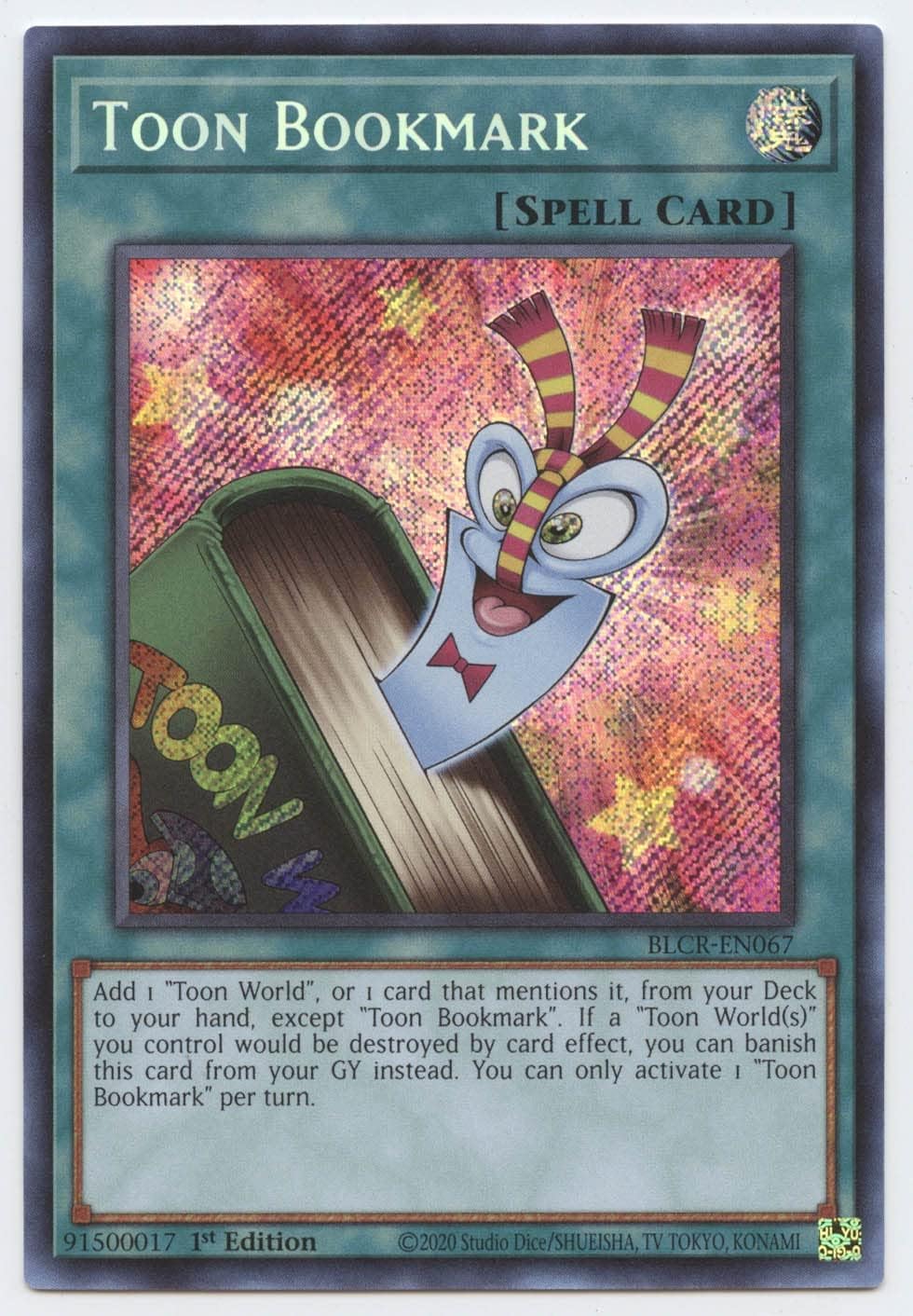 Toon Bookmark - BLCR-EN067 - Secret Rare - 1st Edition