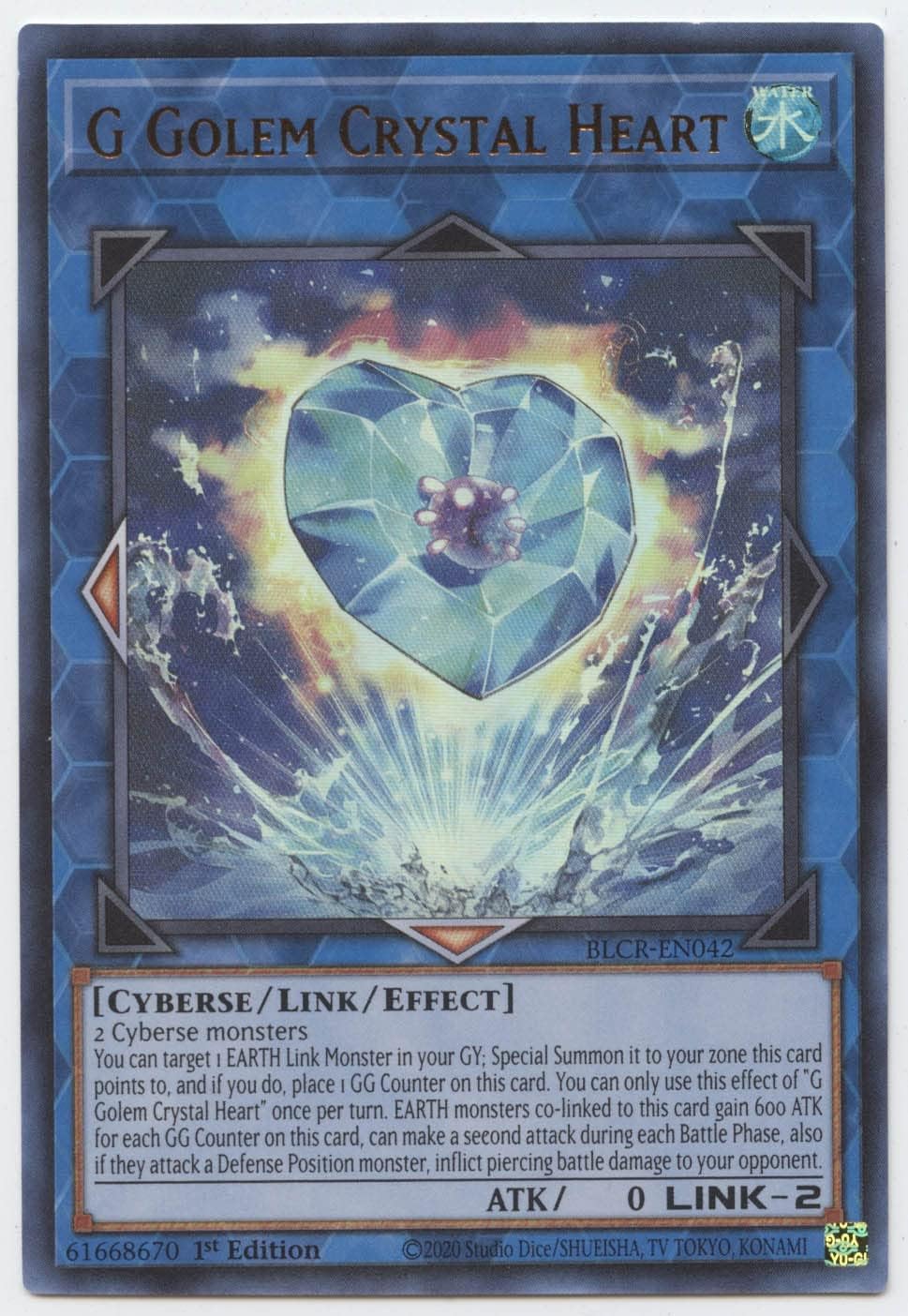 G Golem Crystal Heart - BLCR-EN042 - Ultra Rare - 1st Edition
