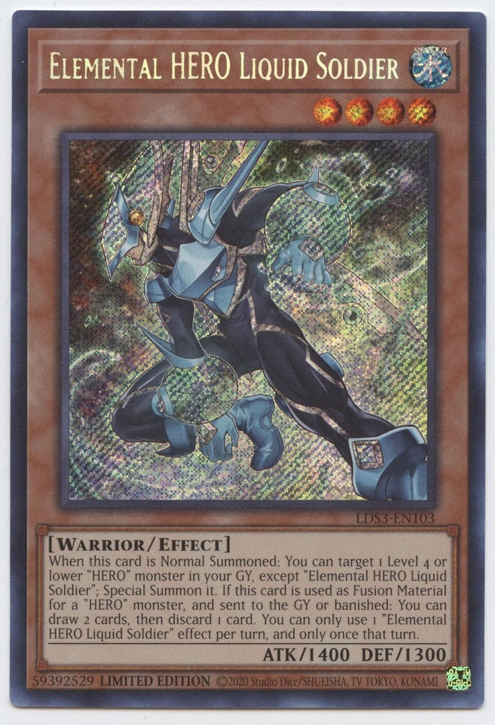 YU-GI-OH! Elemental Hero Liquid Soldier - Secret Rare - 1st Edition