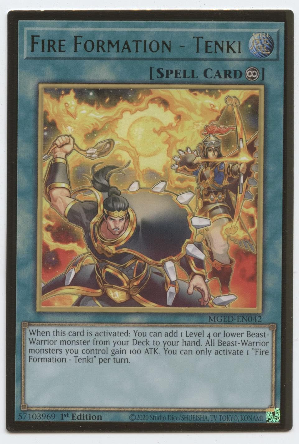 Fire Formation - Tenki - MGED-EN042 - Premium Gold Rare - 1st Edition