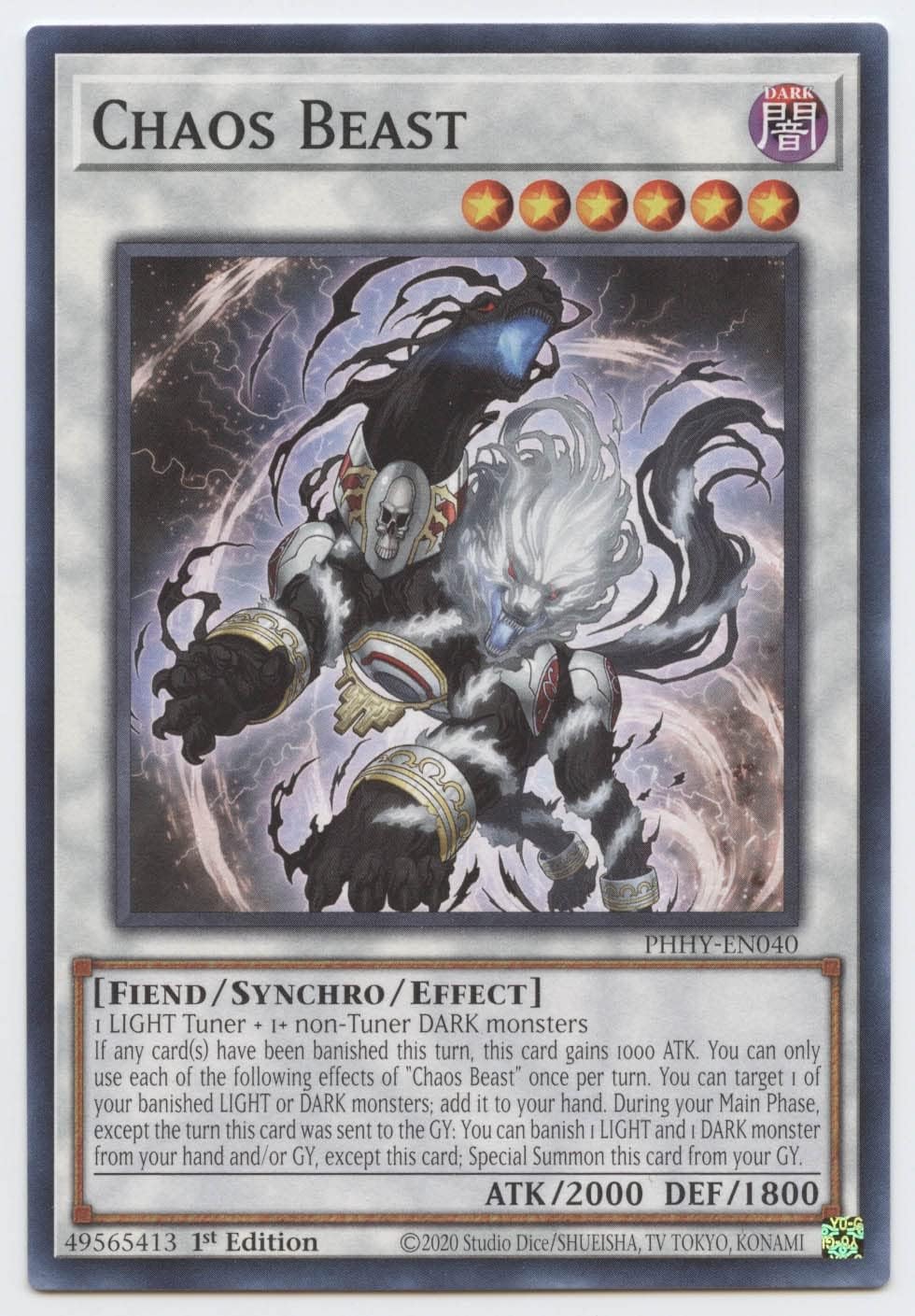 Chaos Beast - PHHY-EN040 - Common - 1st Edition