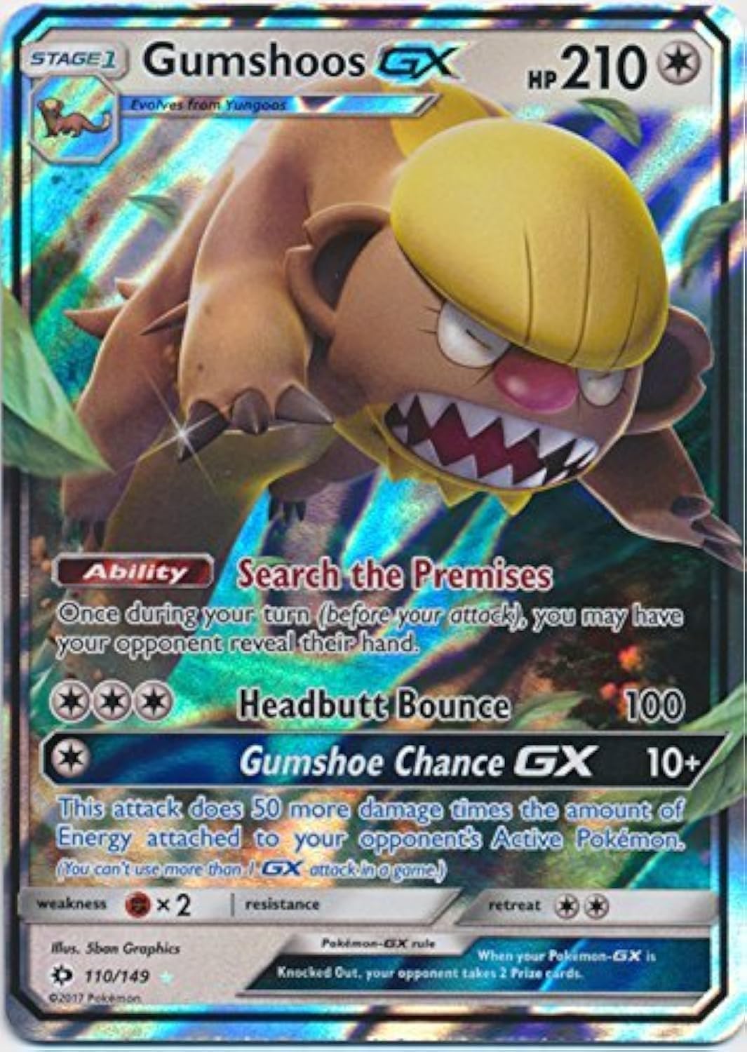 Gumshoos-GX - 110/149 - Ultra Rare - Pokemon Sun & Moon