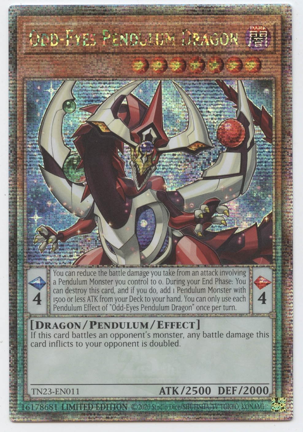 Odd-Eyes Pendulum Dragon - TN23-EN011 - Quarter Century Secret Rare - Limited Edition