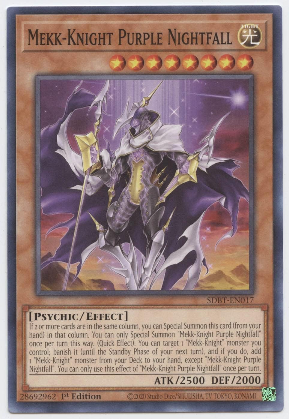 Mekk-Knight Purple Nightfall - SDBT-EN017 - Common - 1st Edition