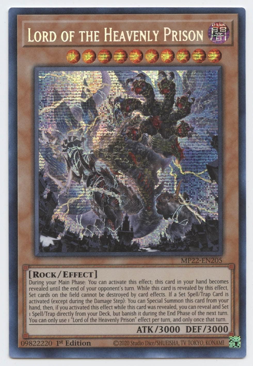 YU-GI-OH! Lord of The Heavenly Prison - MP22-EN205 - Prismatic Secret Rare - 1st Edition
