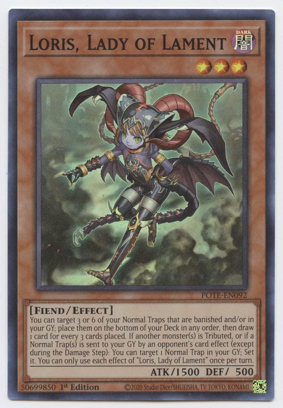 Loris, Lady of Lament - POTE-EN092 - Super Rare - 1st Edition
