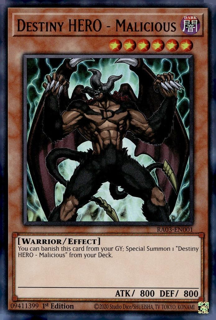 Destiny Hero - Malicious (UR) - RA03-EN001 - Ultra Rare - 1st Edition