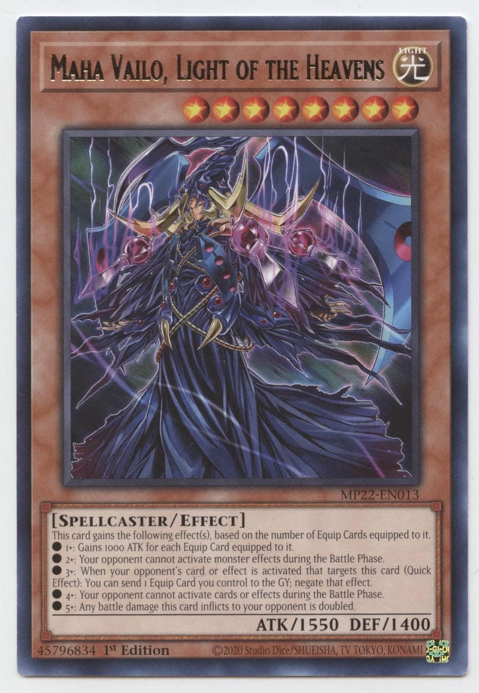 Maha Vailo, Light of The Heavens - MP22-EN013 - Rare - 1st Edition