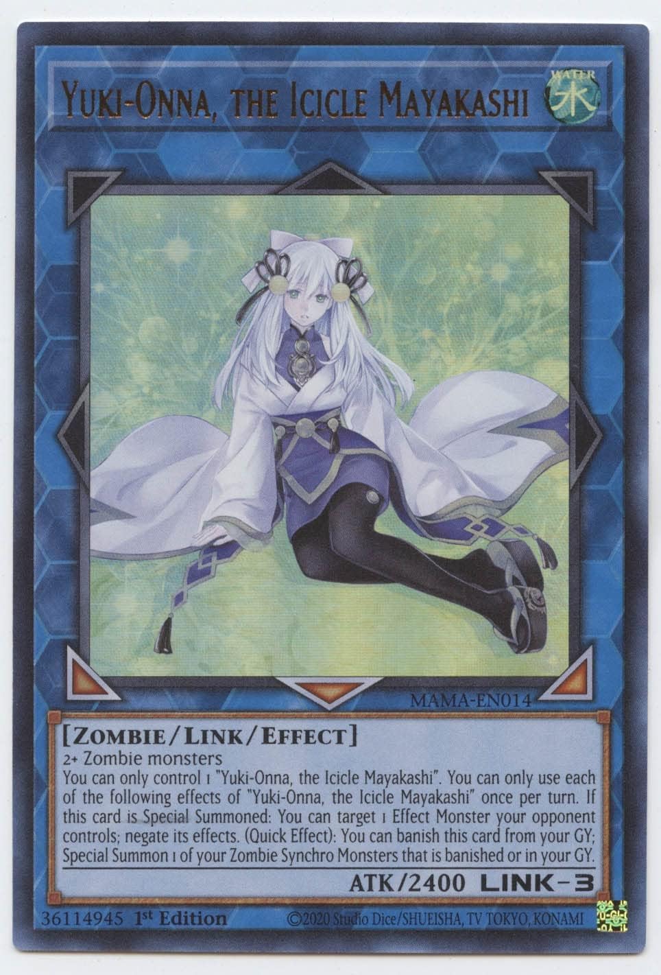 YU-GI-OH! Yuki-Onna, The Icicle Mayakashi - MAMA-EN014 - Ultra Rare - 1st Edition - Collectible Card - Single