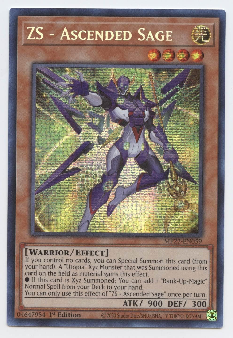 ZS - Ascended Sage - MP22-EN059 - Prismatic Secret Rare - 1st Edition