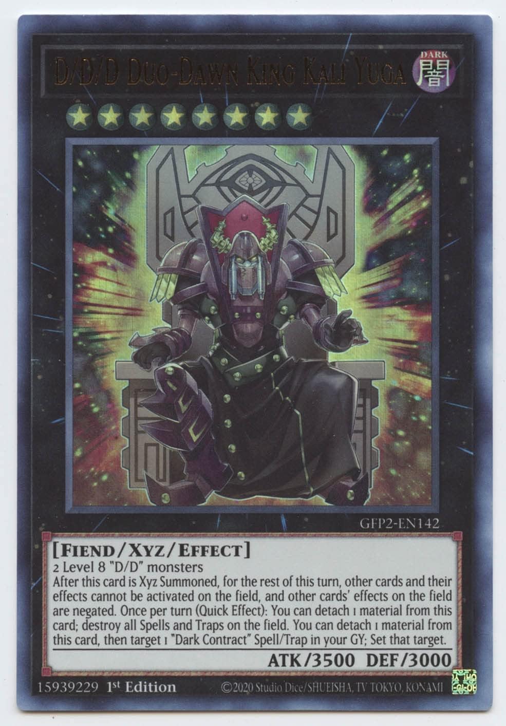 D/D/D Duo-Dawn King Kali Yuga - GFP2-EN142 - Ultra Rare - 1st Edition