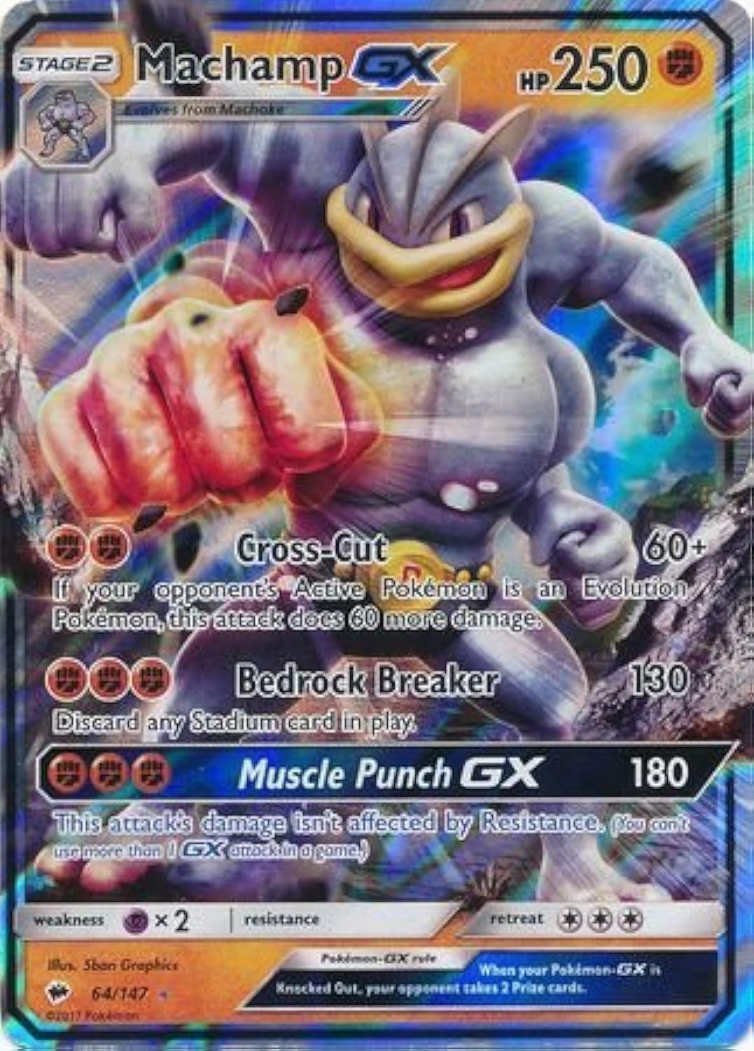 Pokemon Machamp-GX - 64/147 - Ultra Rare