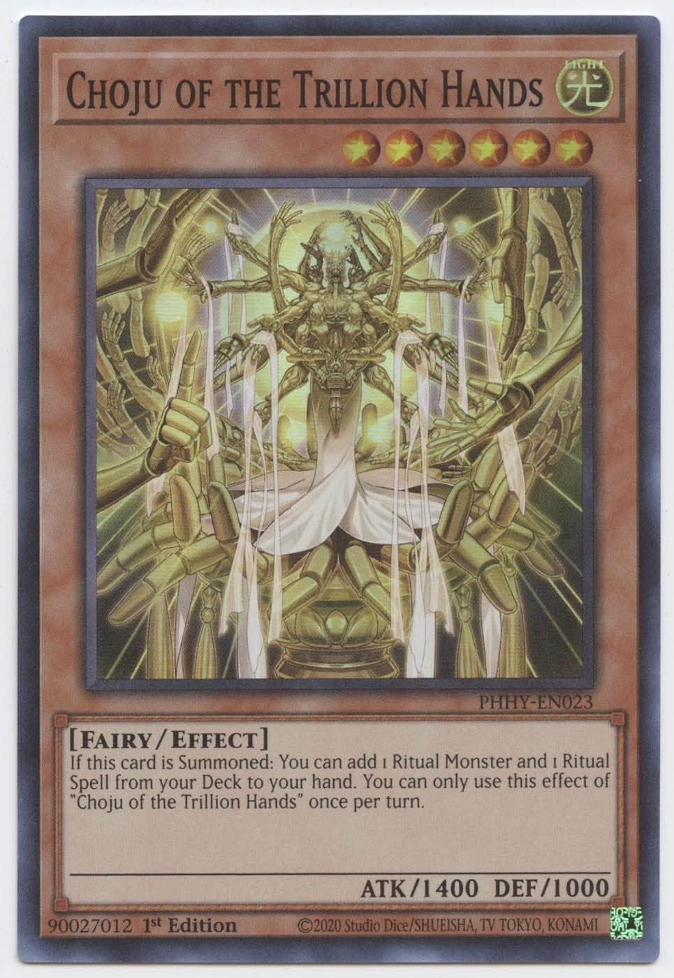 Choju of The Trillion Hands - PHHY-EN023 - Super Rare Yugioh 1st Edition