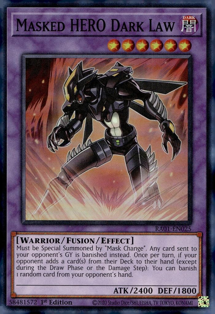 Masked Hero Dark Law - RA01-EN025 - Super Rare - 1st Edition