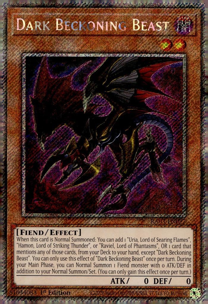 Dark Beckoning Beast (Platinum Secret Rare) - RA03-EN027 - Platinum Secret Rare - 1st Edition