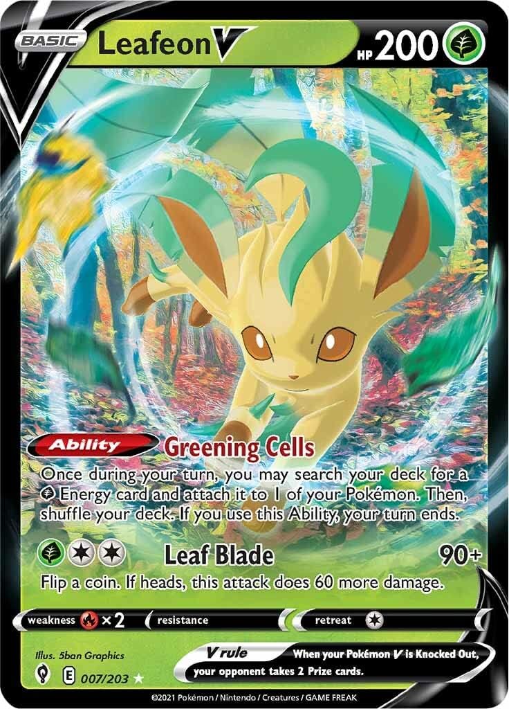 Leafeon V - 007/203 - Ultra Rare - Sword & Shield - Evolving Skies