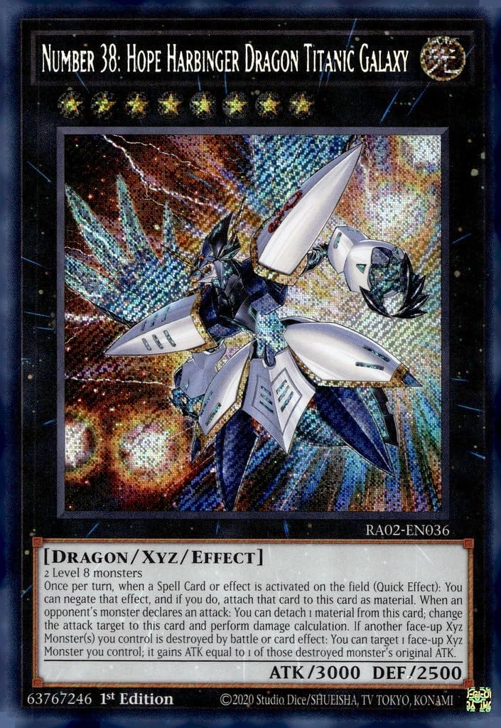 Number 38: Hope Harbinger Dragon Titanic Galaxy (Secret Rare) - RA02-EN036 - Secret Rare - 1st Edition