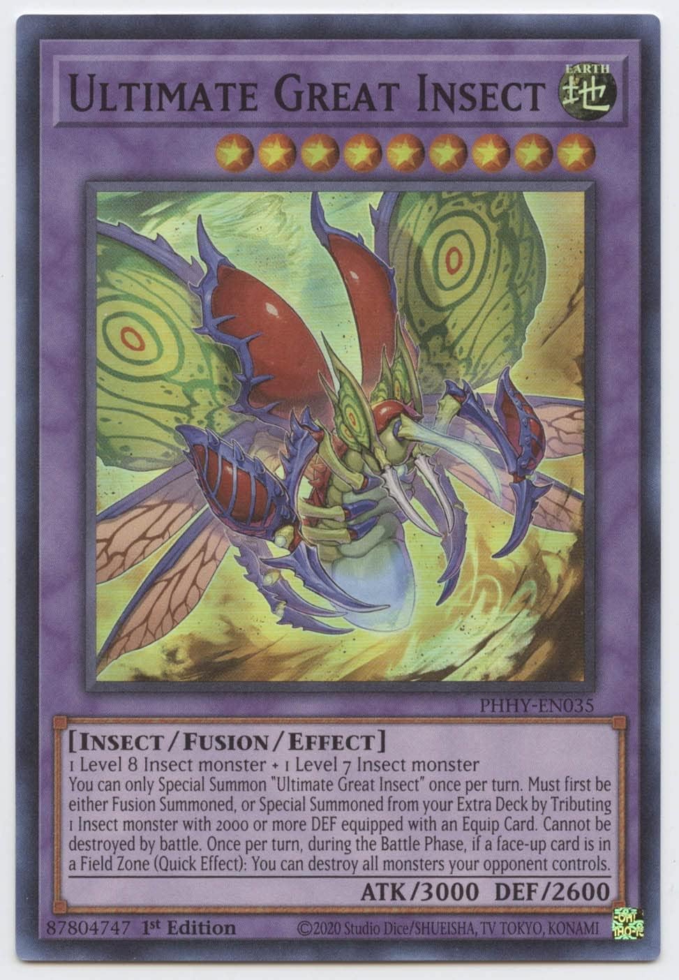 Ultimate Great Insect - PHHY-EN035 - Super Rare 1st Edition Yugioh