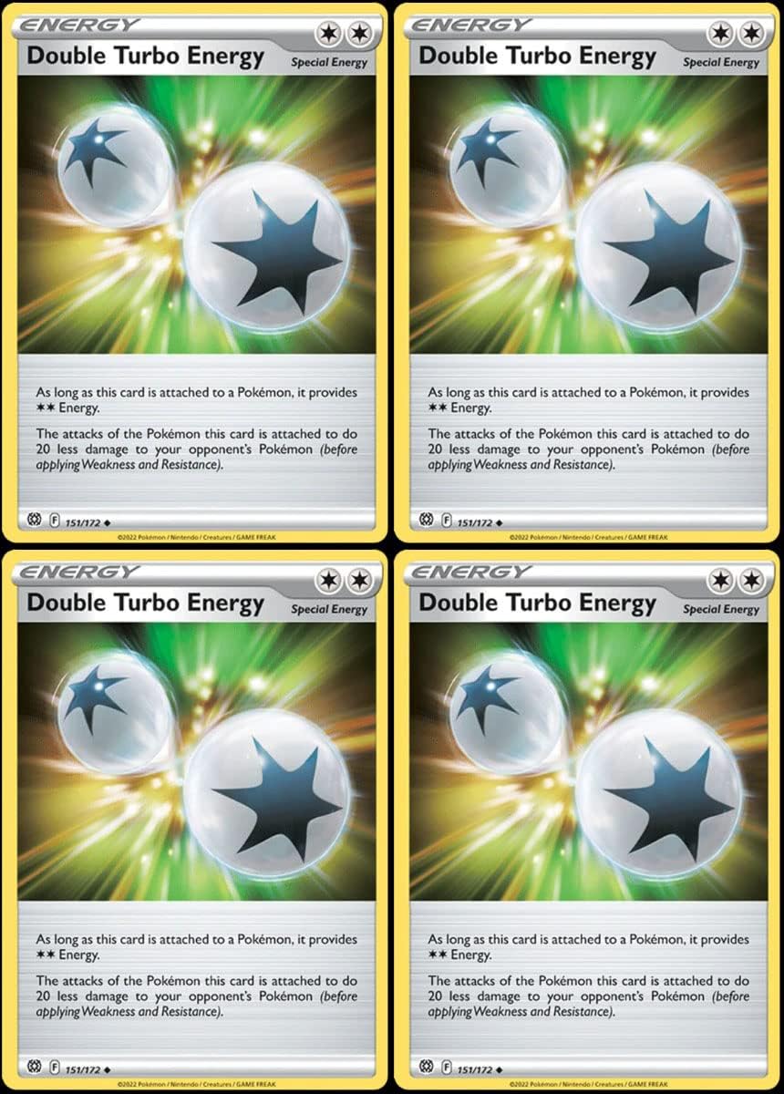 Double Turbo Energy 151/172 - Brilliant Stars - Pokemon Trainer Card Lot Playset x4