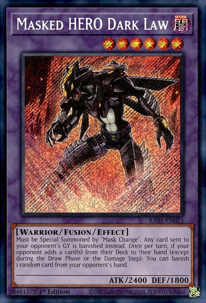 Masked Hero Dark Law (Secret Rare) - RA01-EN025 - Secret Rare - 1st Edition