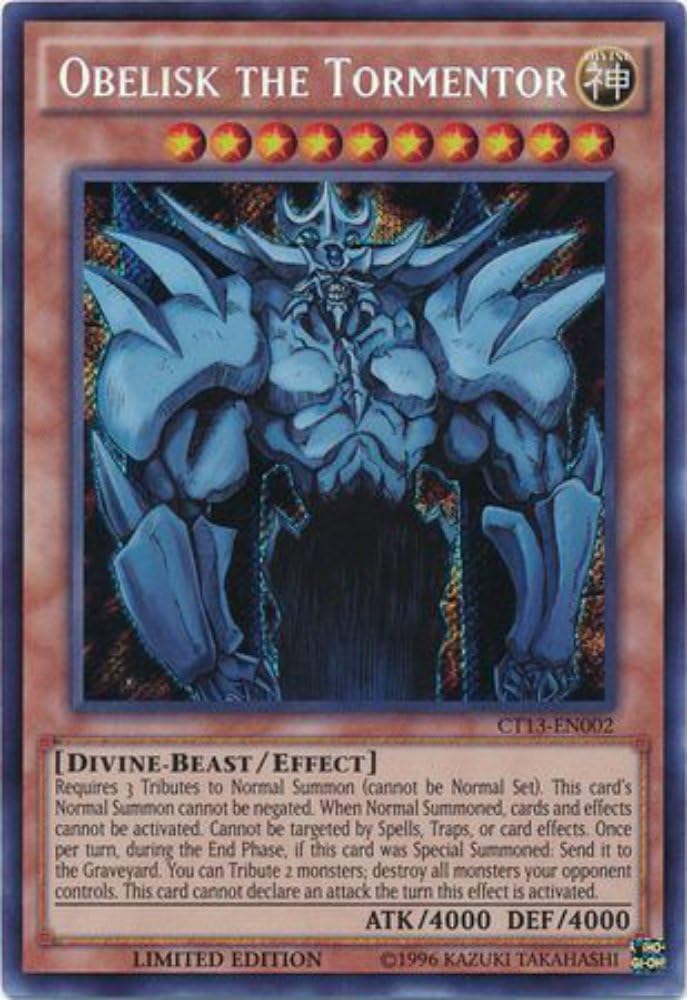 Yu-Gi-Oh! - Obelisk the Tormentor (CT13-EN002) - 2016 Mega-Tins - Limited Edition - Secret Rare by Yu-Gi-Oh!