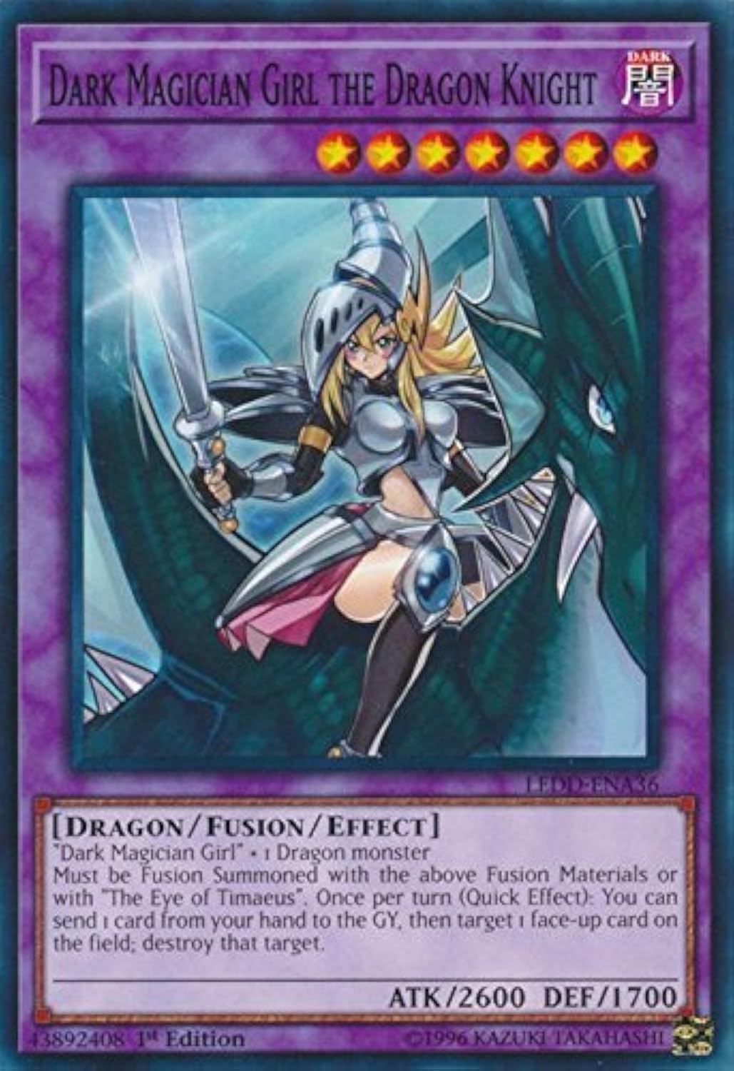 Dark Magician Girl the Dragon Knight - LEDD-ENA36 - Common - 1st Edition - Legendary Dragon Decks (1st Edition)
