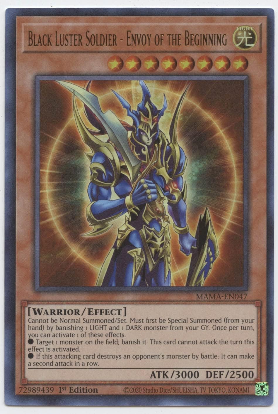 YU-GI-OH! Black Luster Soldier - Envoy of The Beginning - MAMA-EN047 - Ultra Rare - 1st Edition