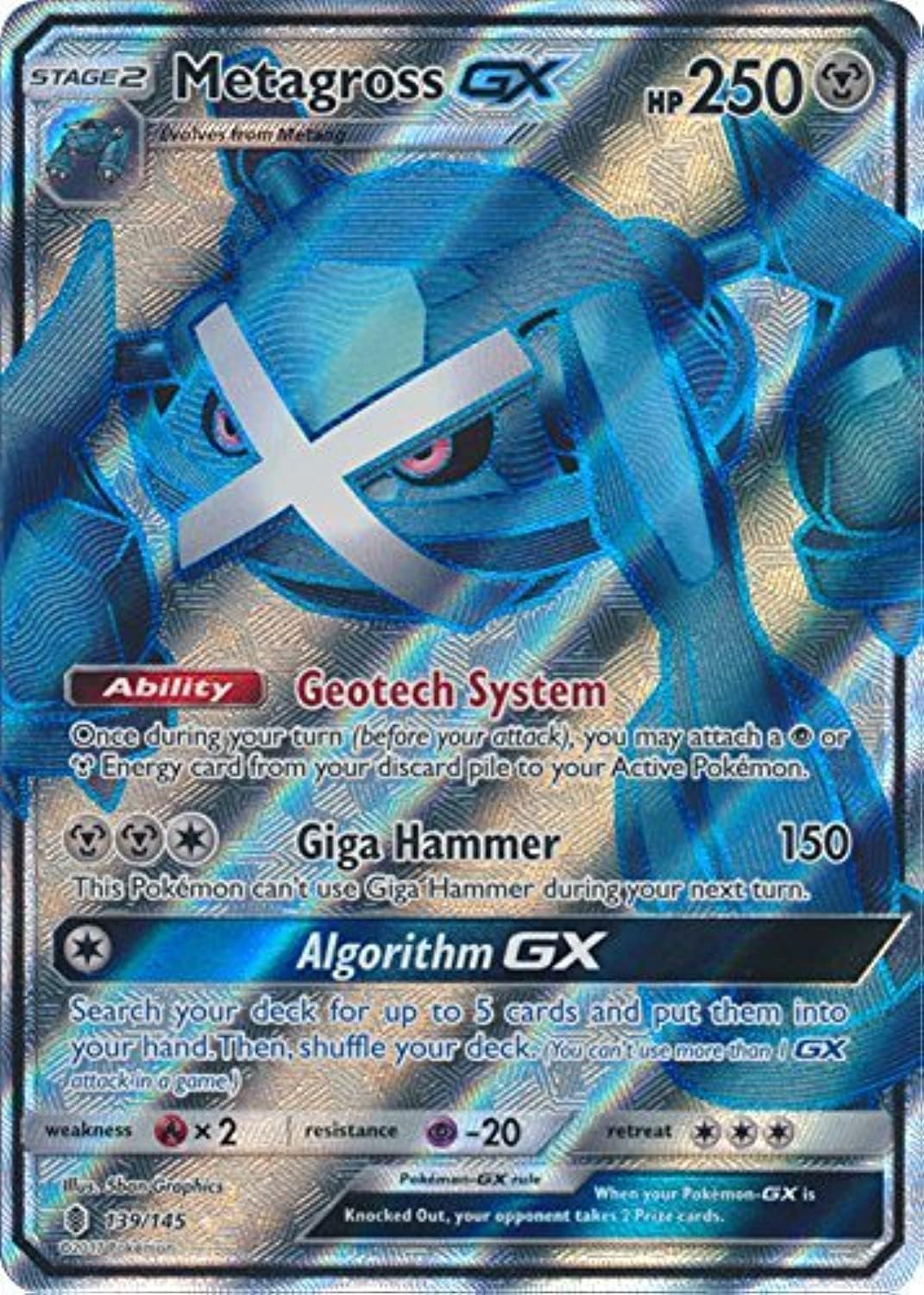 Pokemon Metagross-GX - 139/145 - Full Art Ultra Rare - Sun & Moon: Guardians Rising