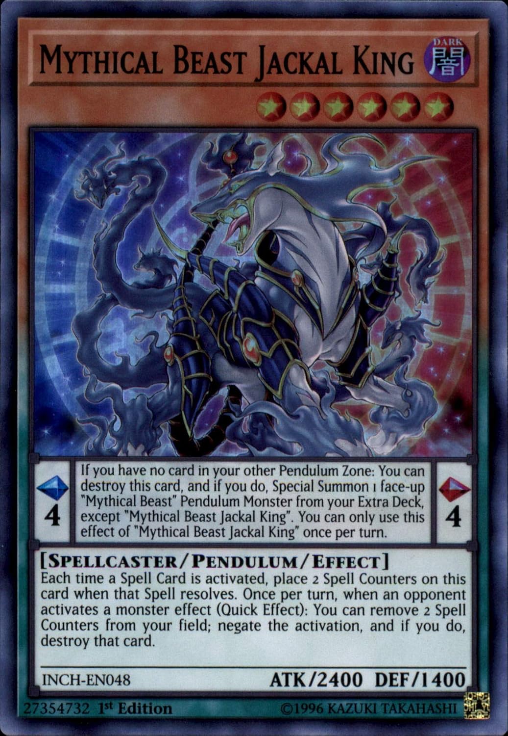 Yu-Gi-Oh! - Mythical Beast Jackal King - INCH-EN048 - Super Rare - 1st Edition - Infinity Chasers