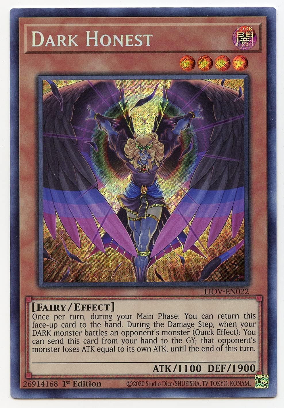 Dark Honest - LIOV-EN022 - Secret Rare - 1st Edition