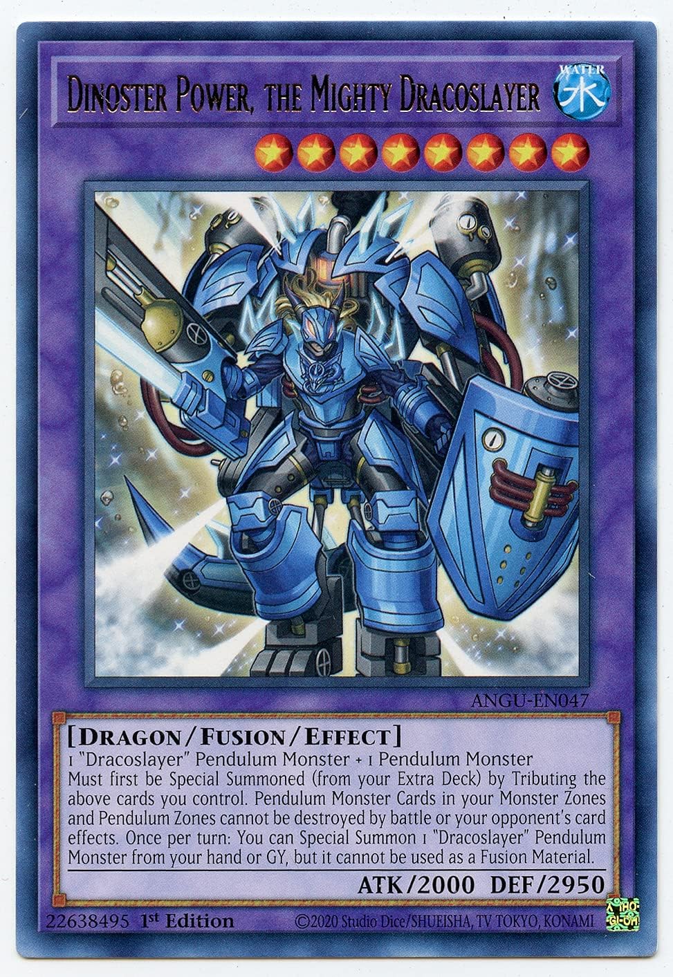 Dinoster Power, The Mighty Dracoslayer - ANGU-EN047 - Rare - 1st Edition