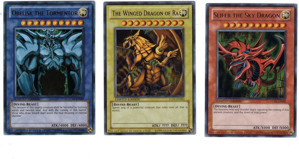 YuGiOh Legendary Collection Ultra Rare God Card Set LC01