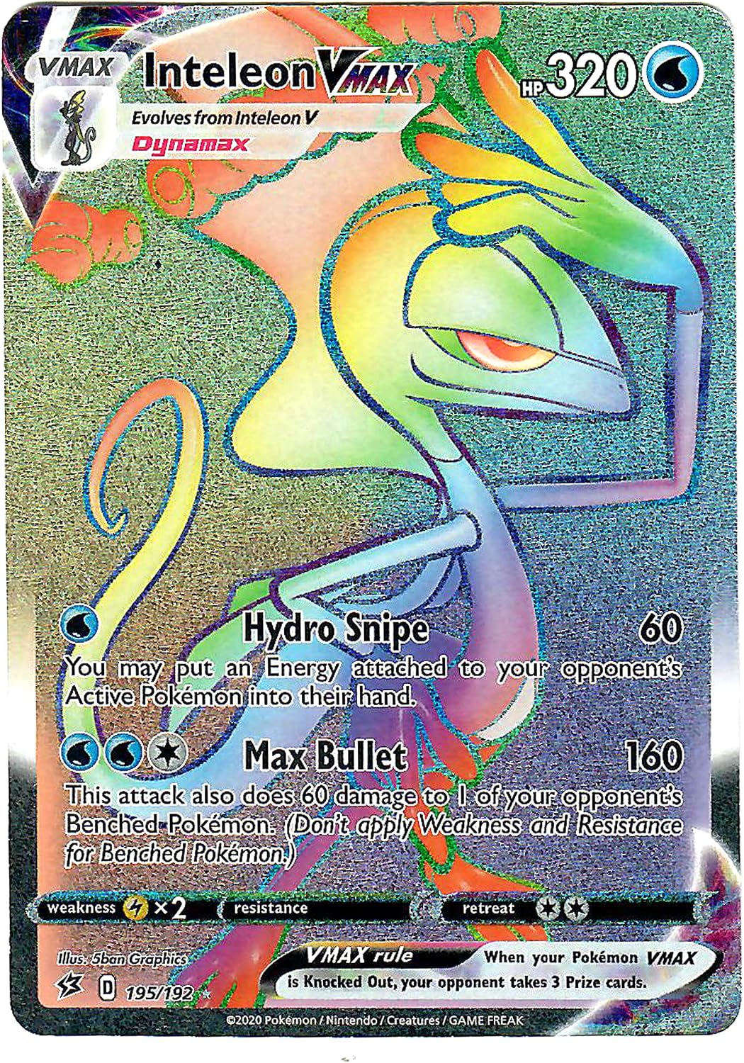 Inteleon Vmax 195/192 - Secret Rare - Pokemon Sword and Shield Rebel Clash
