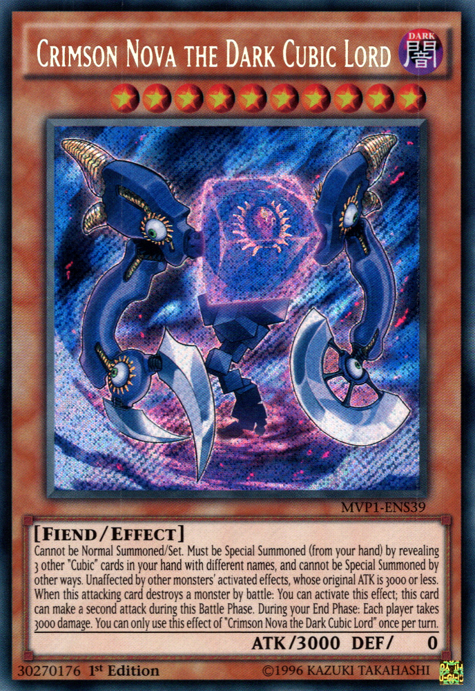 Crimson Nova The Dark Cubic Lord - MVP1-ENS39 - Secret Rare - 1st Edition