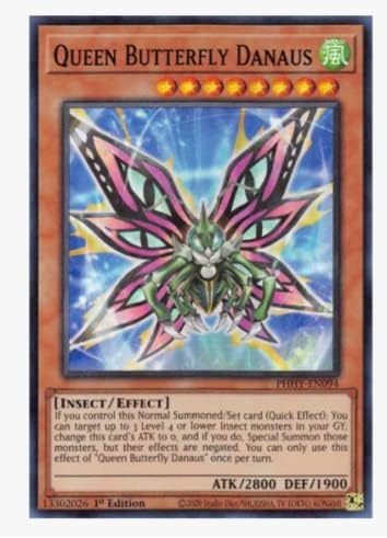 Queen Butterfly Danaus - PHHY-EN094 - Super Rare 1st Edition Yugioh
