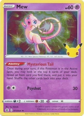 The Pokemon Company International Pokemon Single Card MEW 011/025 CELEBRATIONS