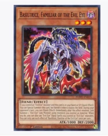 Basiltrice, Familiar of The Evil Eye - PHHY-EN019 - Common Yugioh