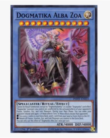 Dogmatika Alba Zoa - PHHY-EN031 - Super Rare Yugioh 1st Edition