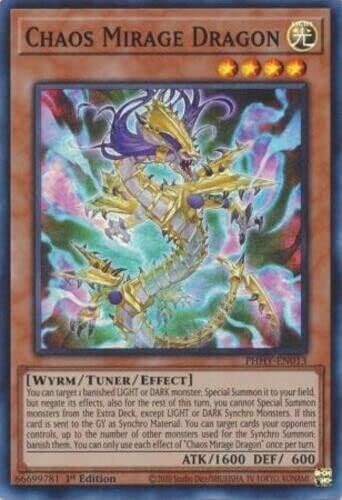 Chaos Mirage Dragon - PHHY-EN013 - Super Rare 1st Edition Yugioh
